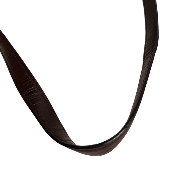 Dana Buchman Dark Brown Genuine Leather Gold Leaf & Signature Zipper Vintage EUC - Picture 11 of 16